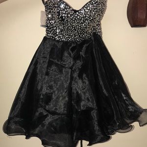 Black Embellished Corset Party Dress